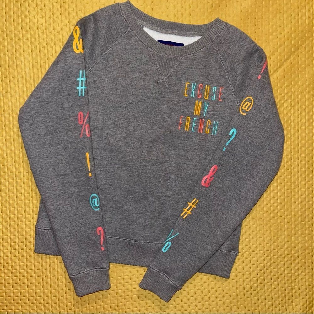 Aeropostale Womens Sweatshirt Heather Gray crew neck Medium Excuse my French